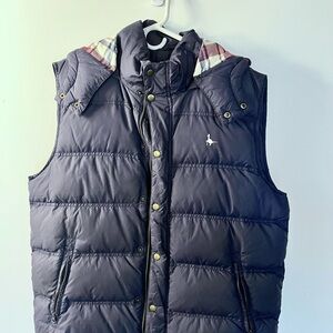 Jack Wills Blue Quilted Vest with High Collar